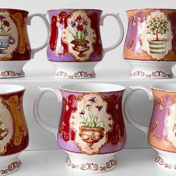 6X Vintage Hampton Court Palace Fine Bone China Mugs by QUEEN'S - Picture 8 of 15